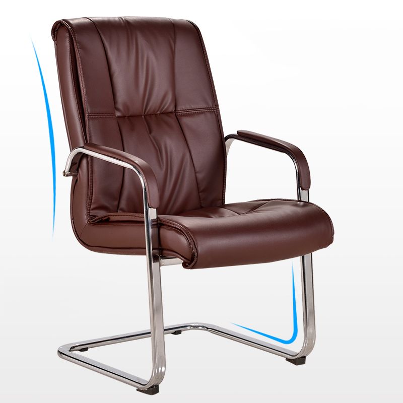 Faux Leather and Chrome Frame Office High Back Computer Chair