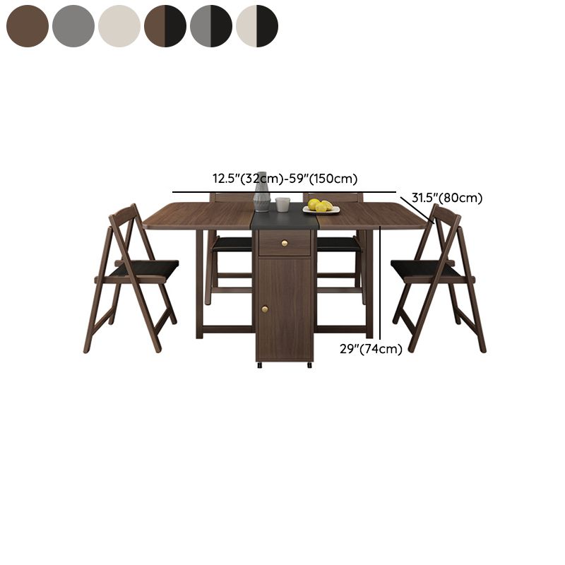 3/5/7 Pieces Modern Folding Solid Wood Multi Purpose Dining Set for Home