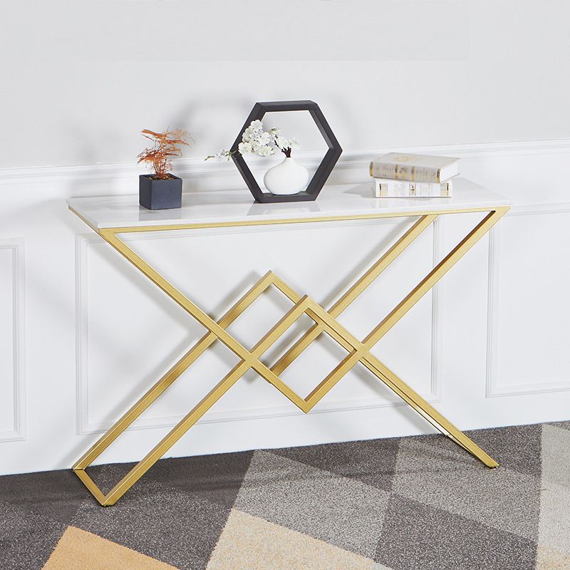 31.5" Tall Glam Accent Table 1-shelf Marble Console Table for Hall