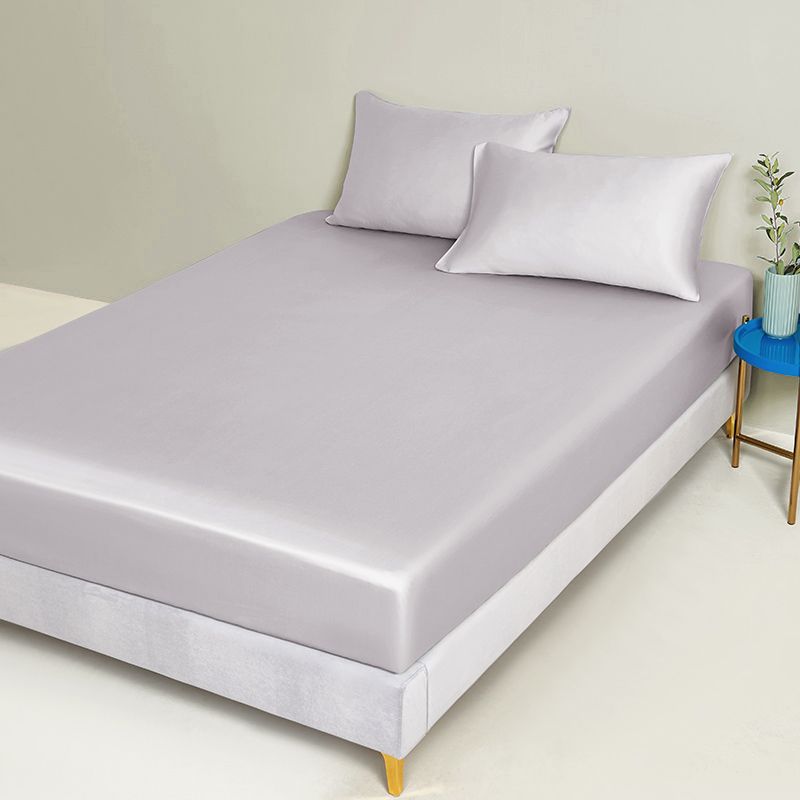 Bed Sheet Set Silk Solid Color Cooling Antimicrobial Breathable