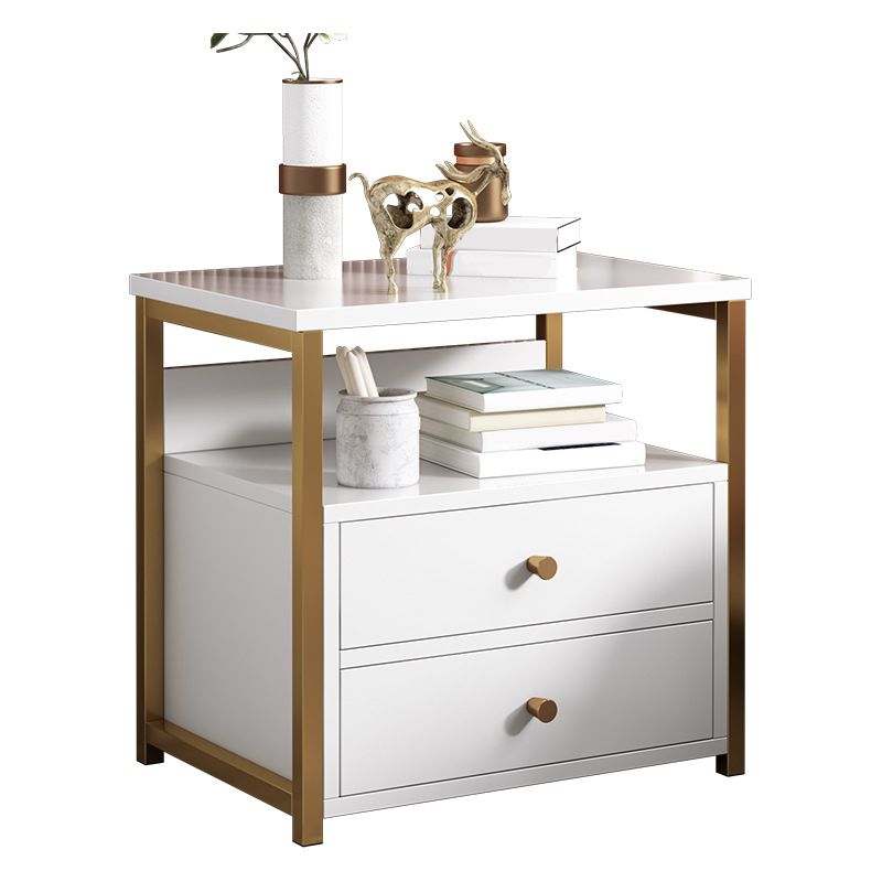 Drawer Storage Accent Table Nightstand Antique Finish Modern Bed Nightstand