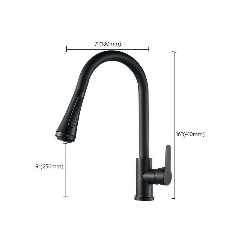 Contemporary Gooseneck Faucet One Handle Kitchen Faucet High Arch Water Filler