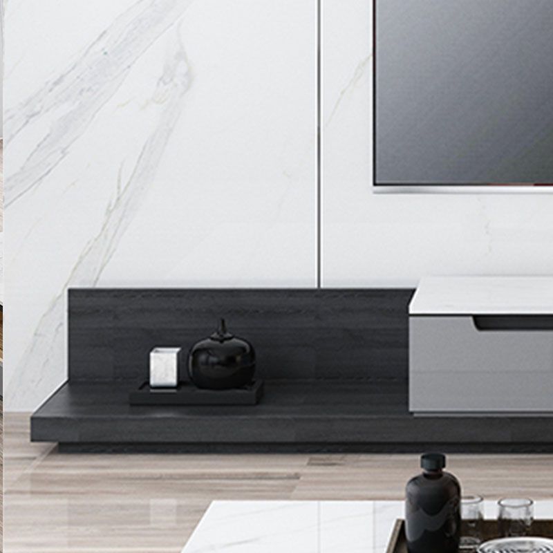 Contemporary Style TV Stand Gray TV Console with Drawers for Living Room