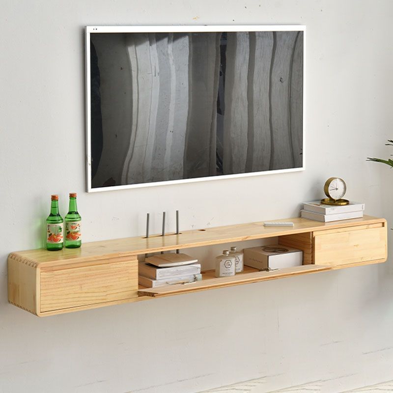 Wall-mounted TV Console Solid Wood TV Media Console with Drawers