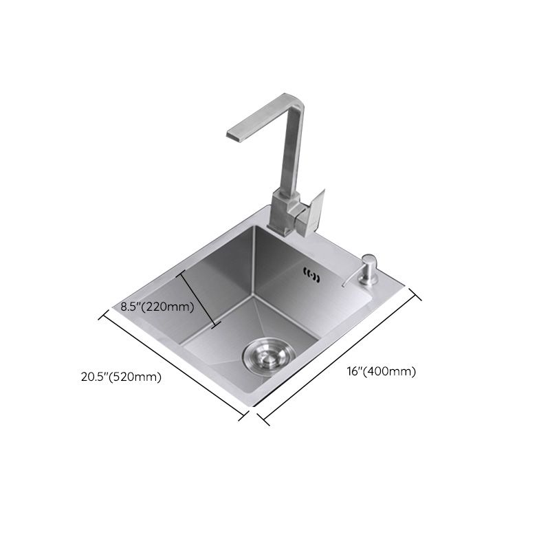 Modern Style Kitchen Sink Stainless Steel Dirt Resistant 1 Holes Drop-In Kitchen Sink