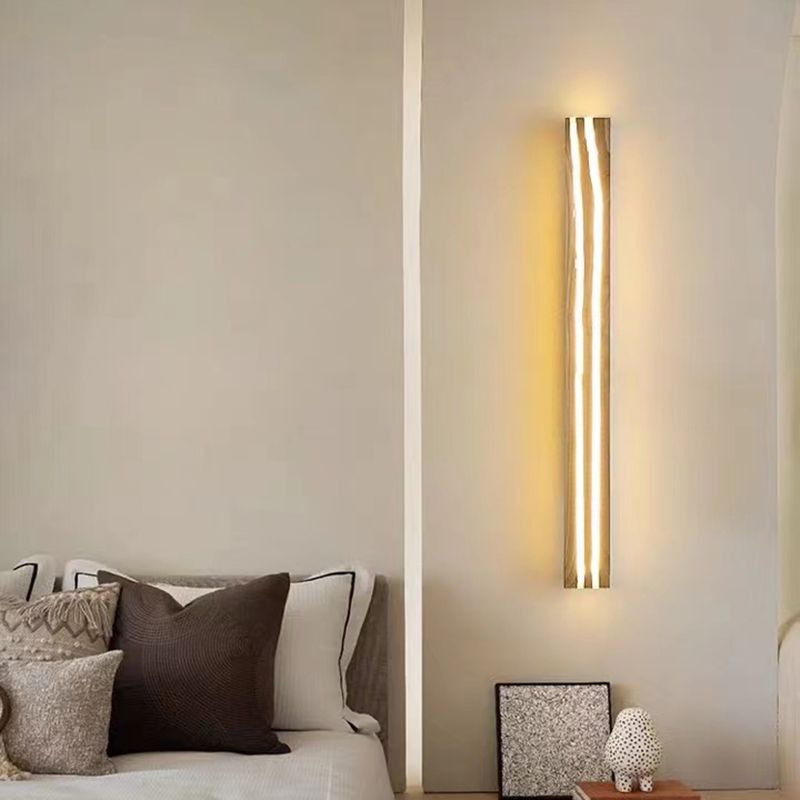 Modern LED Wall Light Fixture Simple Wooden Wall Light Sconce for Bedroom