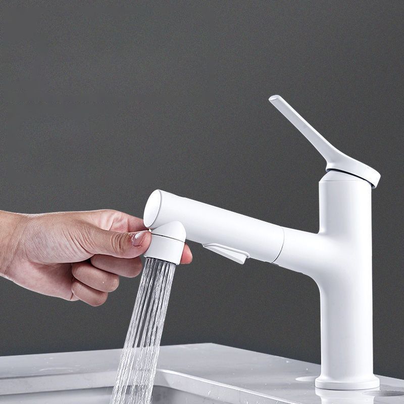 Pull-out Simple Bathroom Sink Faucet 1 Hole Single Handle Faucet