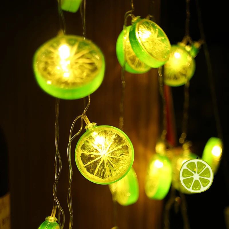 Lemon Slice Bedroom LED String Lamp Plastic Art Decor Battery Powered Fairy Lighting