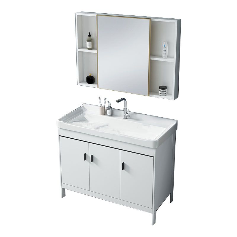 Gorgeous Metal Vanity Cabinet Freestanding Standard Open Console with Sink Set