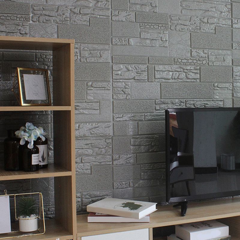 Modern Wall Tile PVC 3D Embossed Peel and Press Waterproof Indoor Wall Panel