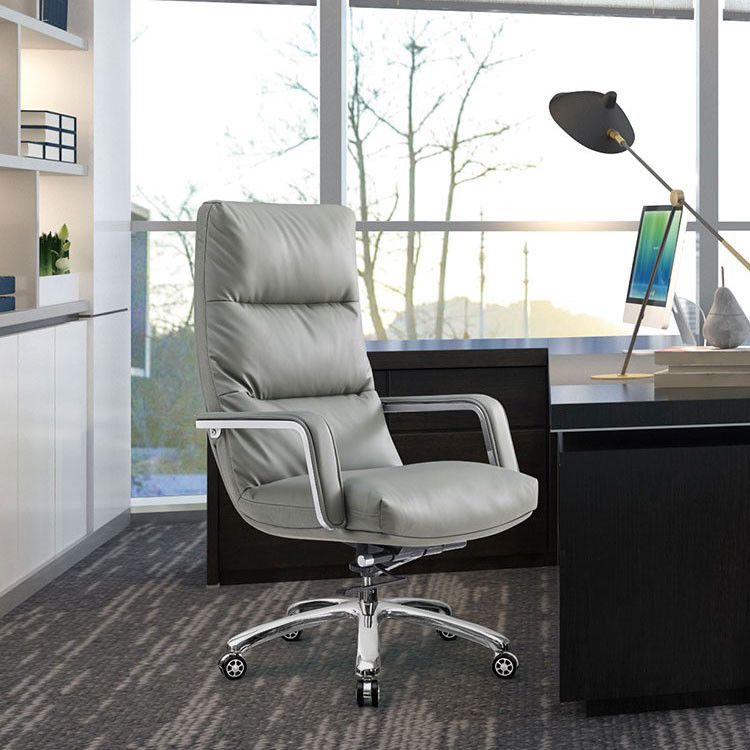 Modern Desk Chair Leather Ergonomic Computer Chair High-Back Chair with Wheels