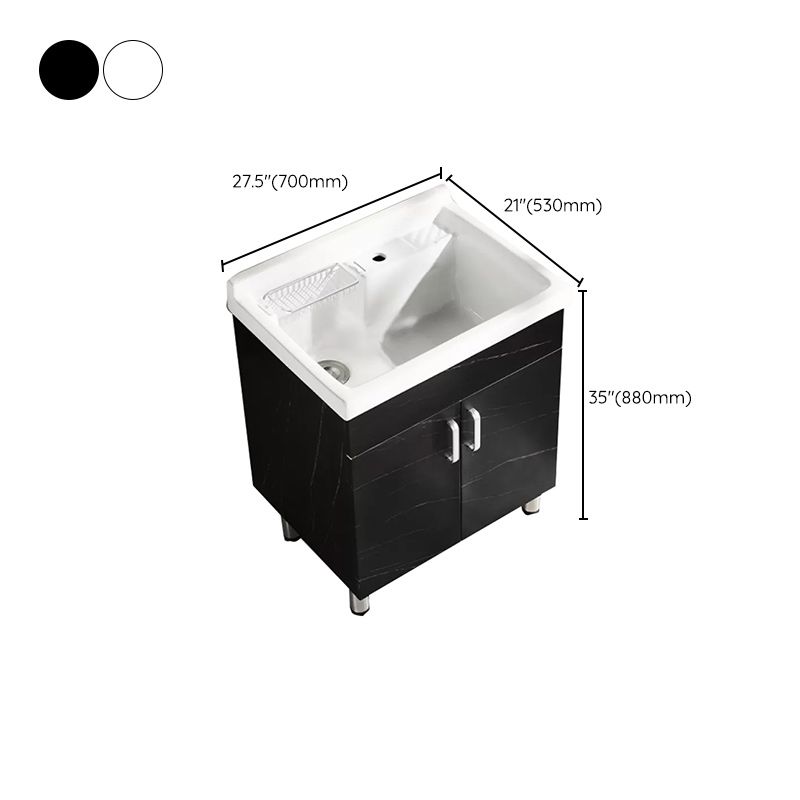 Solid Bath Vanity Set Ceramic Top Freestanding Single Sink Modern Bathroom Vanity