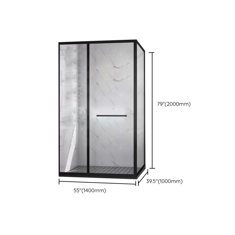 Framed Rectangle Shower Stall Clear Easy Clean Glass Shower Enclosure