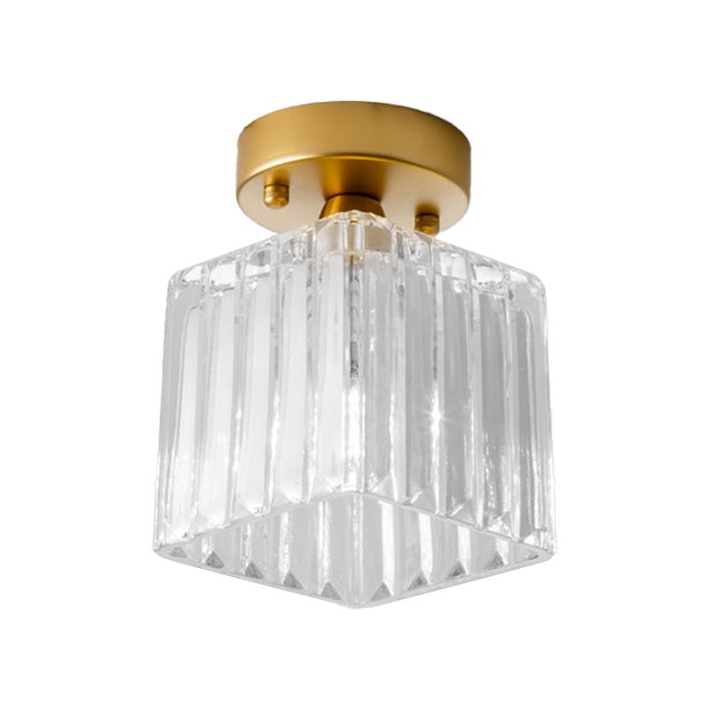 Modernism Single Golden Flush Mount Lighting Metallic Shaded  Ceiling Light for Foyer