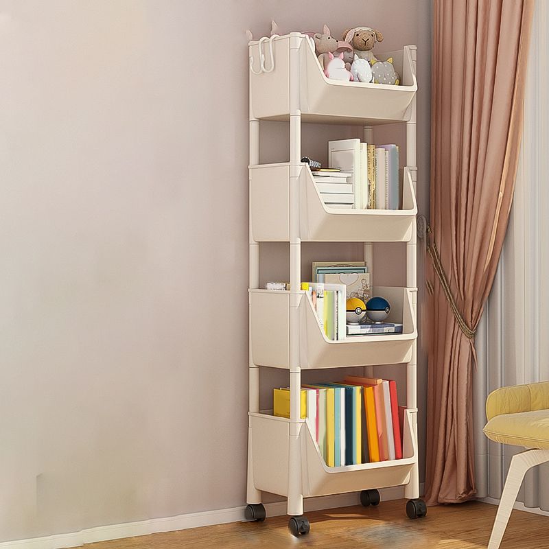 Scandinavian Book Shelf Freestanding Standard Kids Bookcase in Closed Back