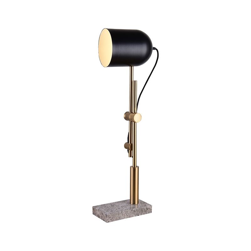 Adjustable X Arm Desk Light Designer Metal 1 Bulb Brass and Black Task Lamp with Cloche Shade