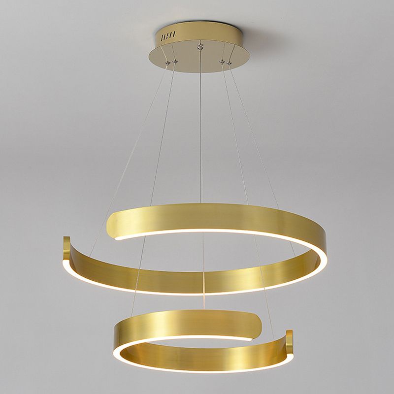 Lustre de lustre orbiculaire lustre à l'or moderne avec une nuance de gel de silice