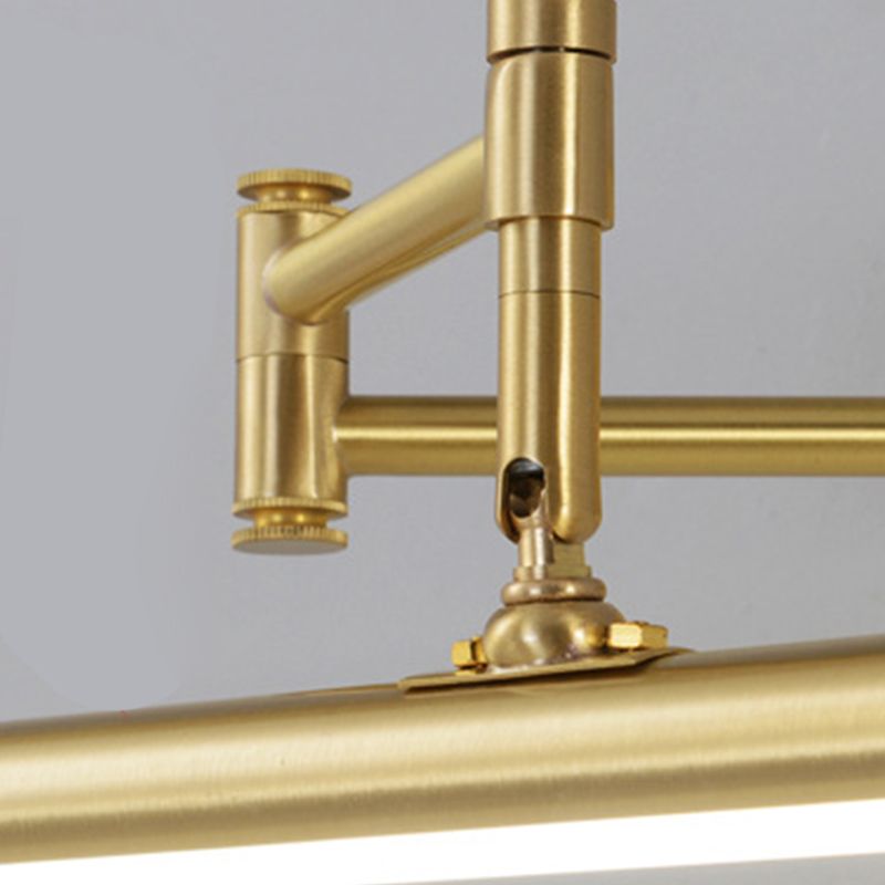 Modern Gold Vanity Light Strip Brass Swing Arm Mirror Light for Bathroom