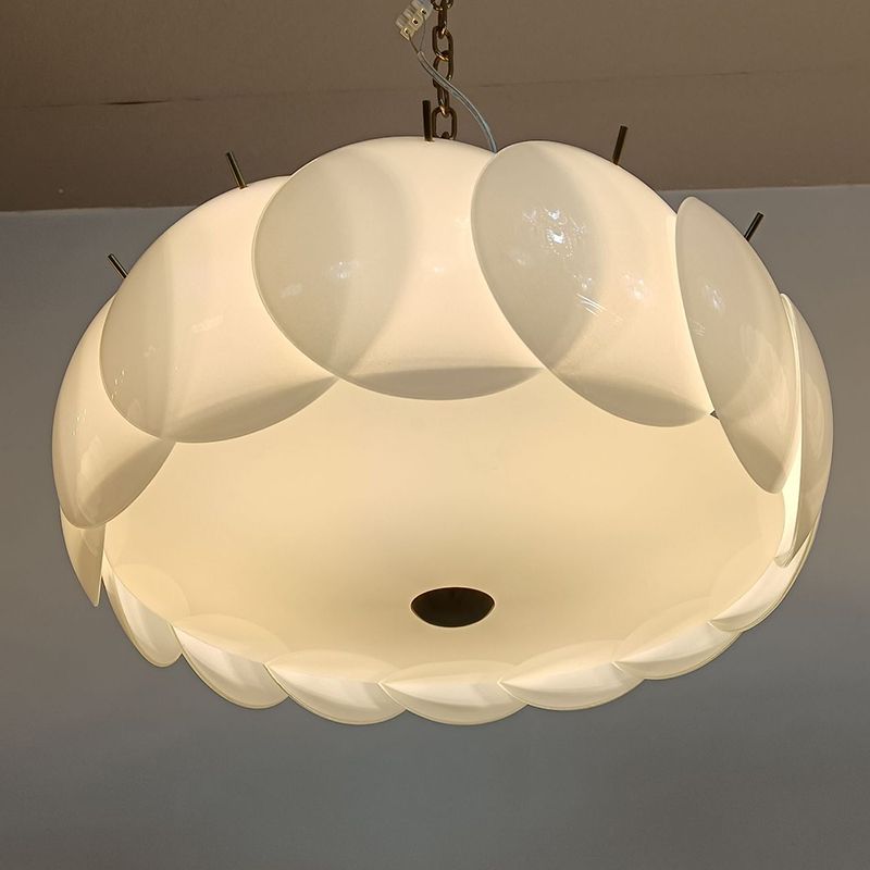 Modern White Glass Shade Ceiling Light Household Flush Mount for Bedroom