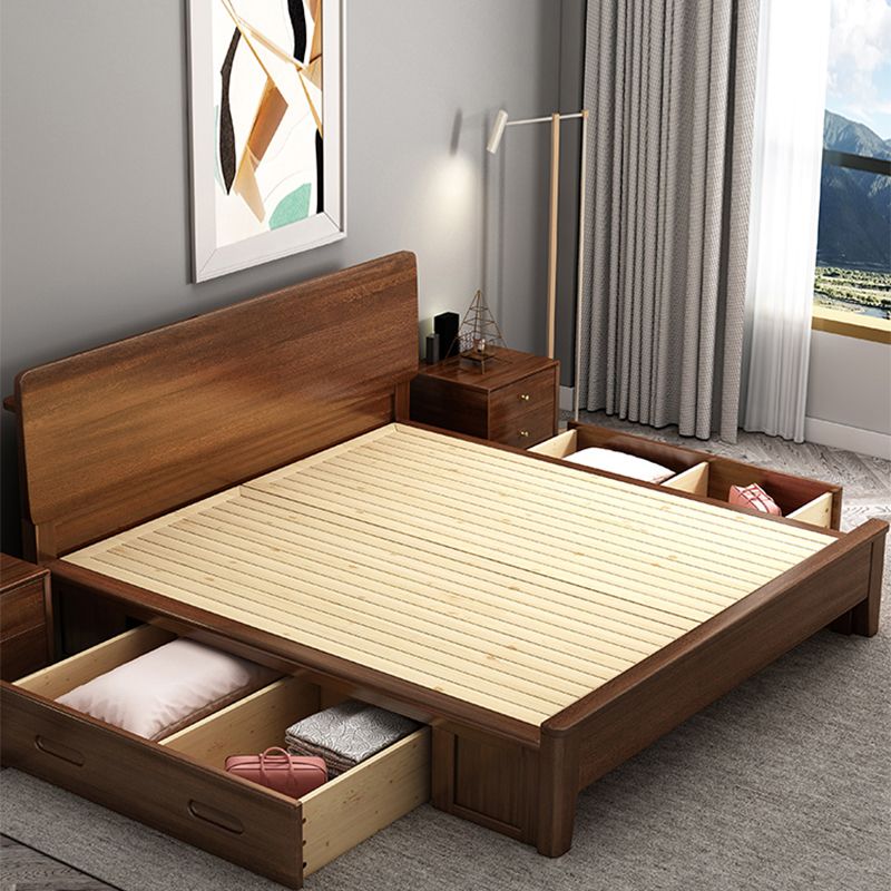 Scandinavian Wood Standard Bed Pine Wood Bed Frame for Bedroom