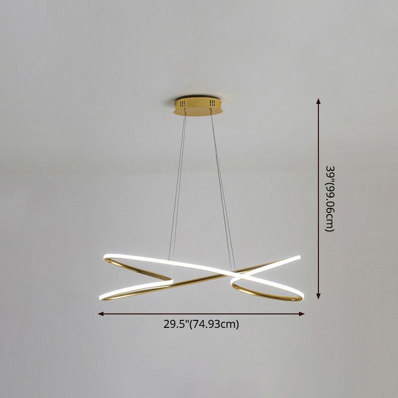 Ligne de simplicité LED lustre Light Aluminium Modern Style Bedroom Hanging Light