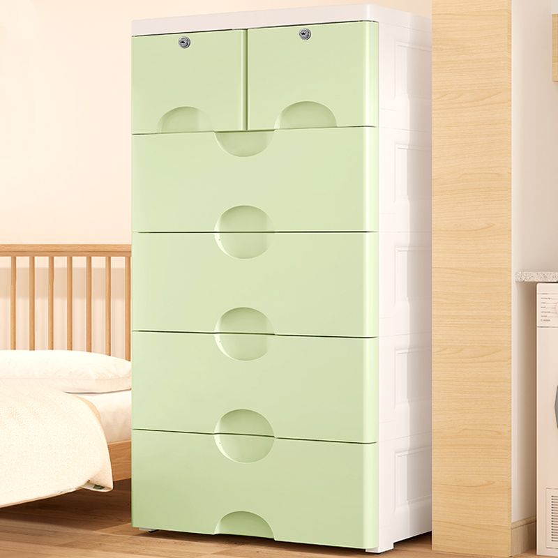 Modern Chest Nursery Dresser Plastic Kids Nightstand , 17.94 Inch W