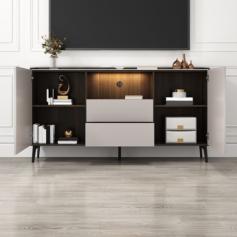 Stone Media Console TV Stand Modern TV Stand Console with 2 Drawers