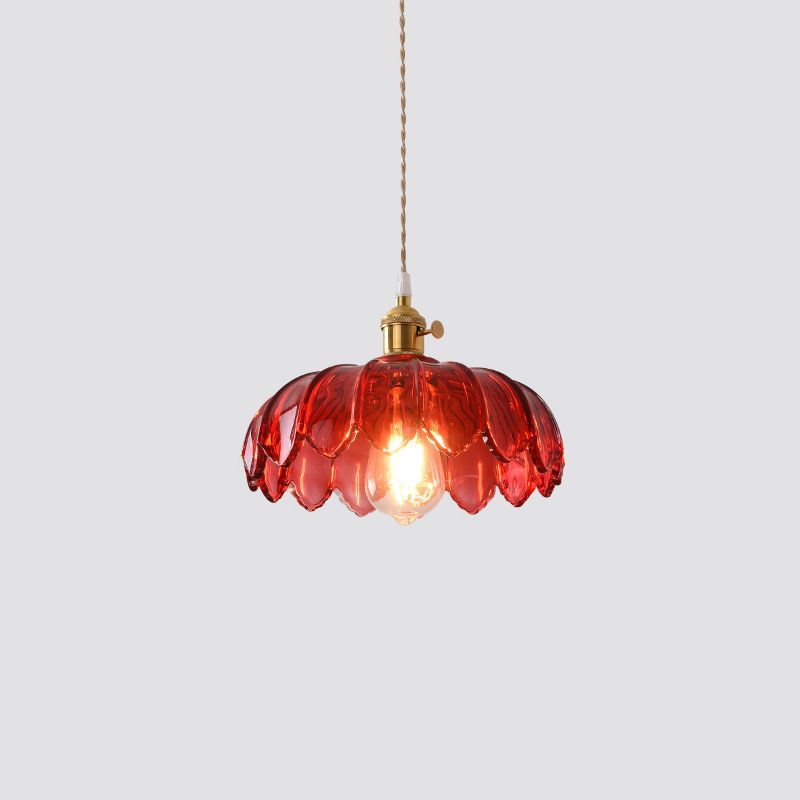 Red/Orange Single Head Pendant Light Modern Hanging Lamps for Kitchen Restaurant