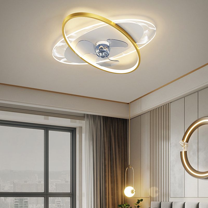 Black/Golden Fan with Light 3-Blade Modern LED Ceiling Fan for Home