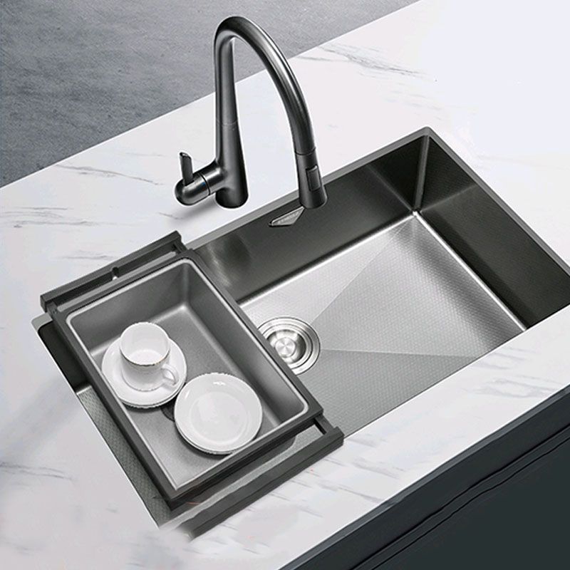 Contemporary Style Kitchen Sink Stainless Steel Kitchen Sink with Basket Strainer