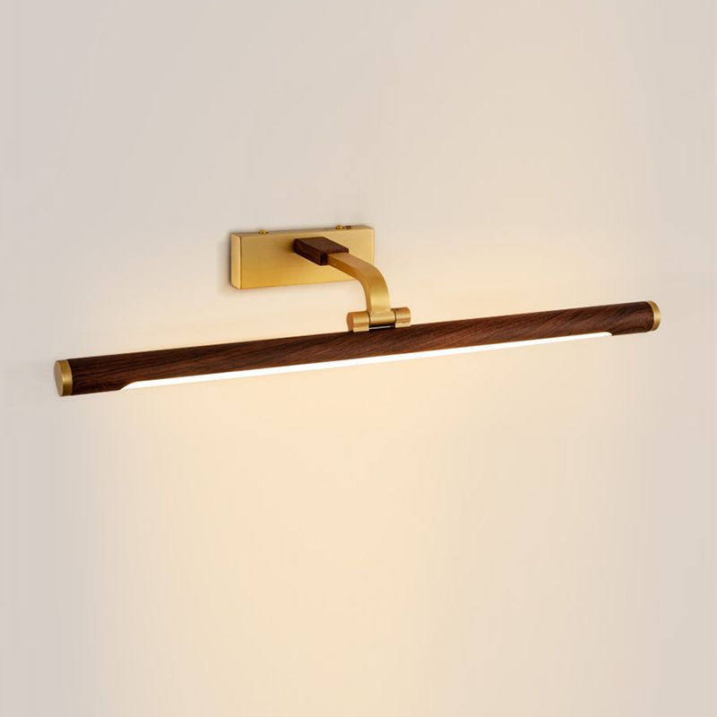 Metalen lineaire schaduw Wand SCONCE Moderne stijl 1 lichte spiegelwandverlichting in bruin