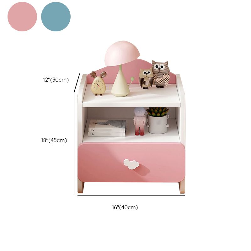 Storage Wooden Kids Nightstand Princess Narrow Kids Bedside Table