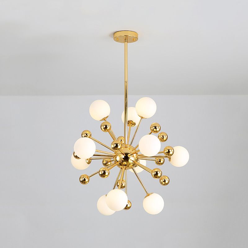 Living Room Hanging Chandelier Metal Contemporary Pendant Light in Gold