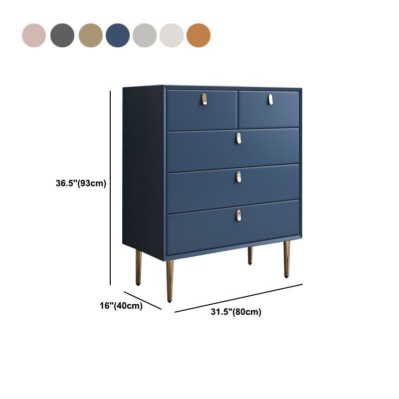 Vertical Wood Lingerie Chest Modern Bedroom Storage Chest with 5 Drawers