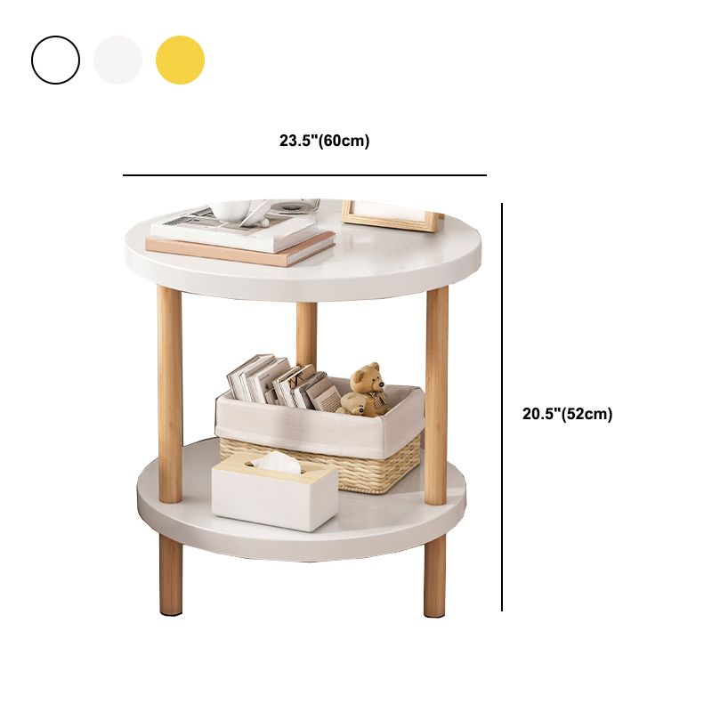 Imitation Wood Nightstand Open Storage Modern Shelf Included Night Table with Legs