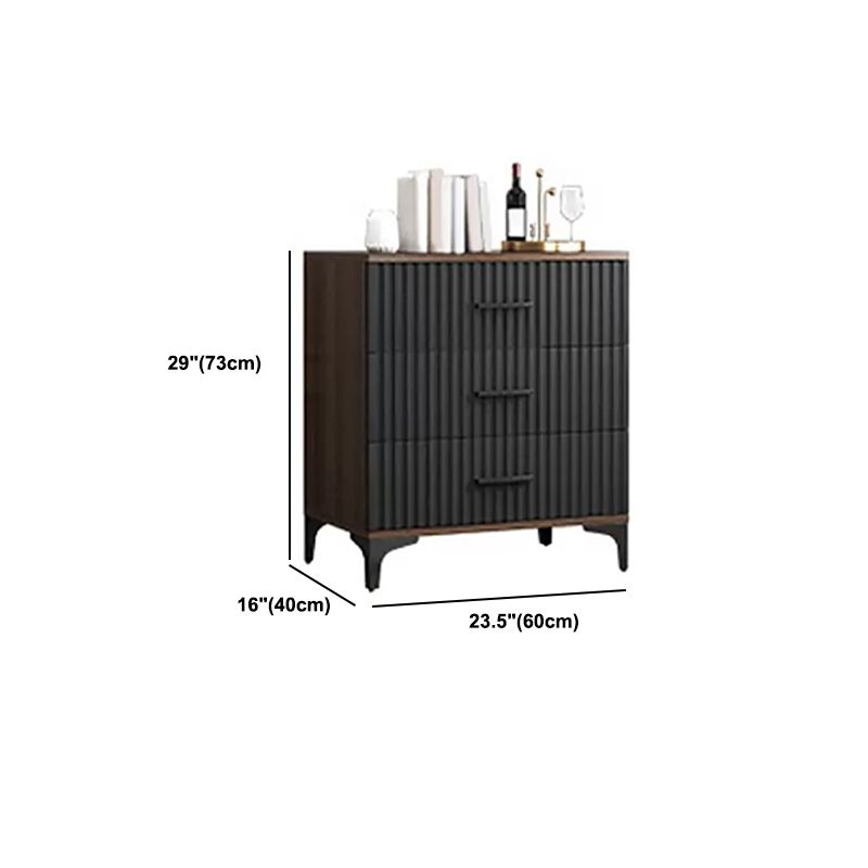 Contemporary Balck Rectangle Accent Chest with Straight Metal Legs