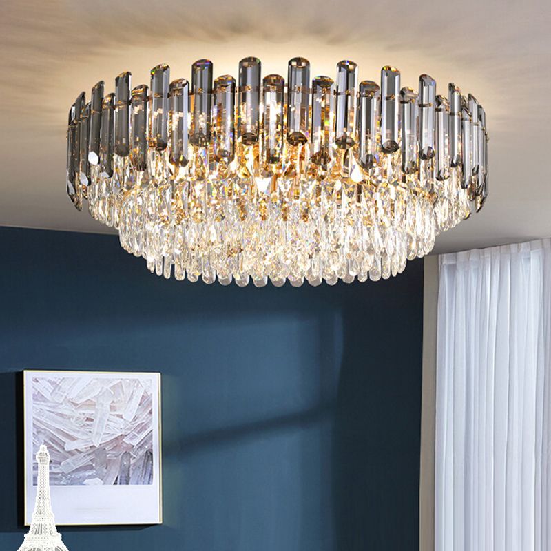 Modern Ceiling Lamp Household Crystal Flush Mount Light Fixture for Bedroom