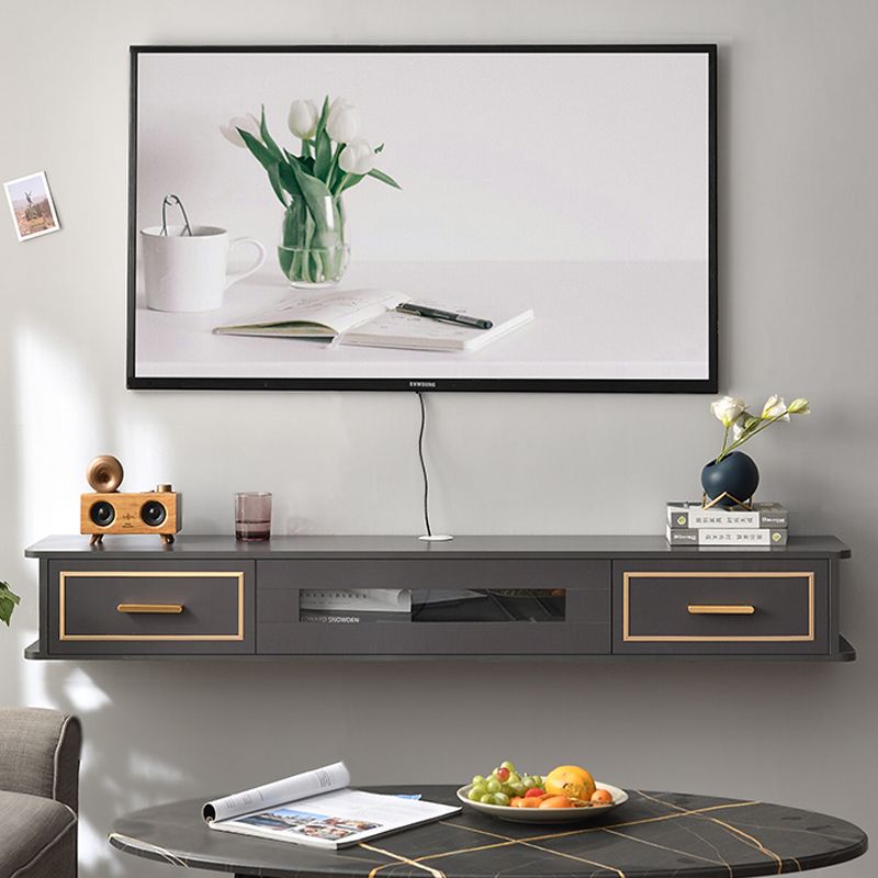 Modern Wood TV Stand Console Wall-mounted TV Media Stand with Drawers for Living Room