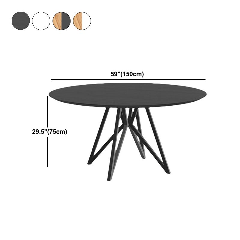 Table à manger ronde contemporaine en métal