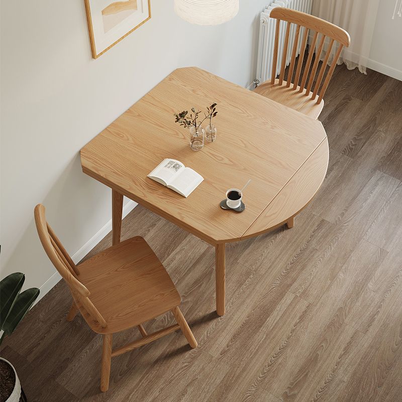 Folding Round Dining Table Solid Wood Dining Table with 4 Legs