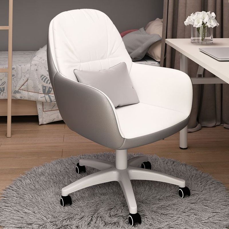 Contemporary Office Chair Ergonomic Upholstered Desk Chair with Wheels