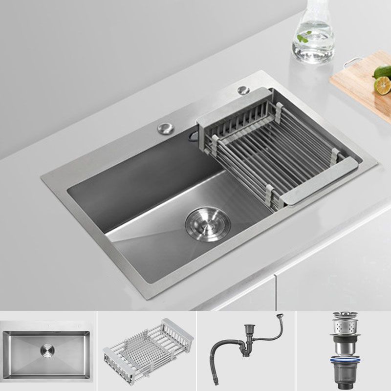 Modern Kitchen Sink Stainless Steel with Drain Assembly and Strainer Workstation Sink