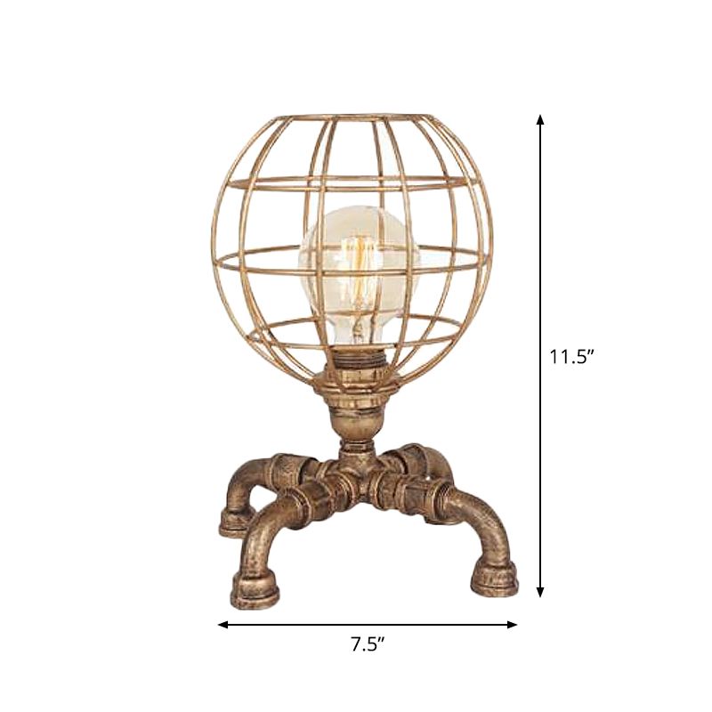 Bronze Table à bulbe de style Light Style Fer 3-leg / 4-leg / Assis Robot Nightstand lampe avec / sans garde