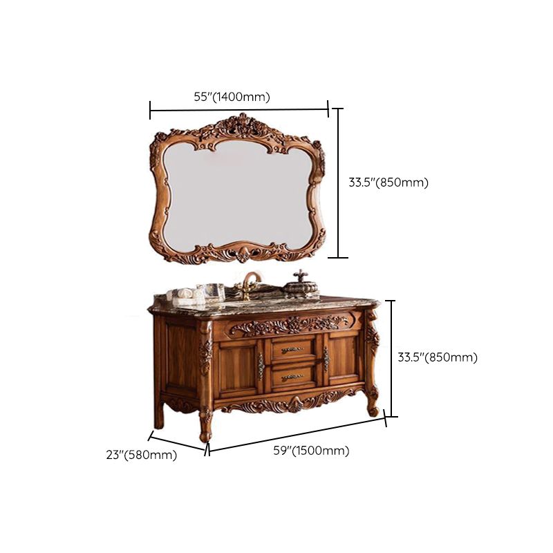 Freestanding Bathroom Vanity Set 2 Doors Single Sink Glam Drawers Vanity with Mirror