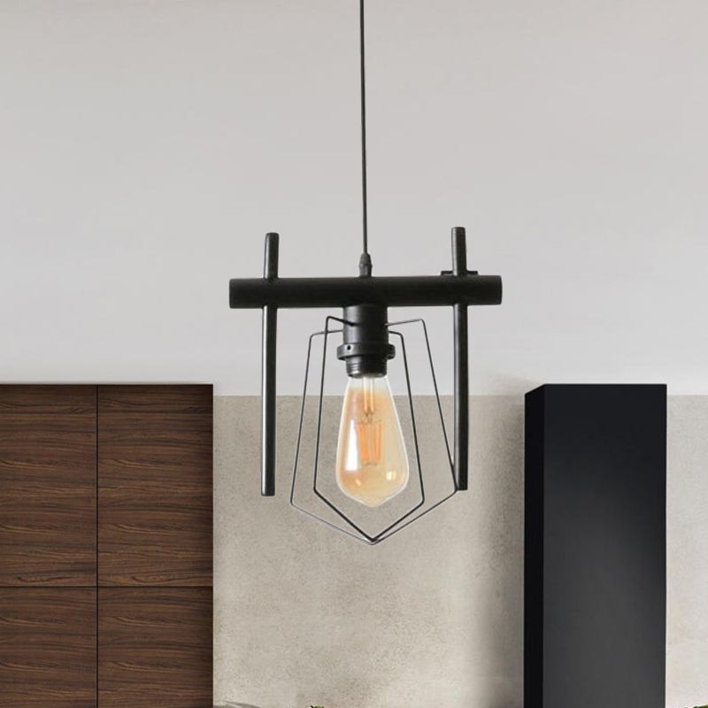 1/2/3-Bulb-Käfig-Anhänger Leicht Vintage Stylish Black Metall Hanging Leuchte mit Kabel zum Esstisch