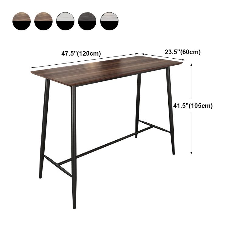 Modern Marble Table with Rectangle Table Top Black Trestle Table - 41.3" H