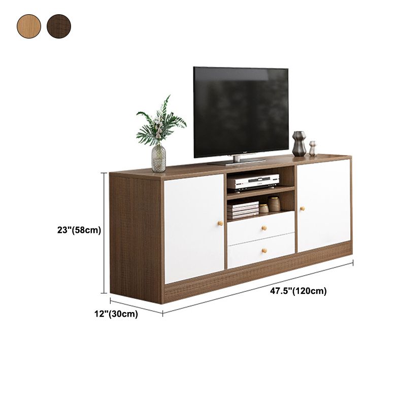 Scandinavian Style Wood TV Stand Open Storage TV Stand Console with Shelves