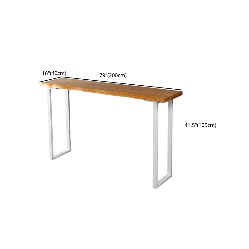 Rectangle Bar Dining Table Contemporary Bar Table with White Sled Base