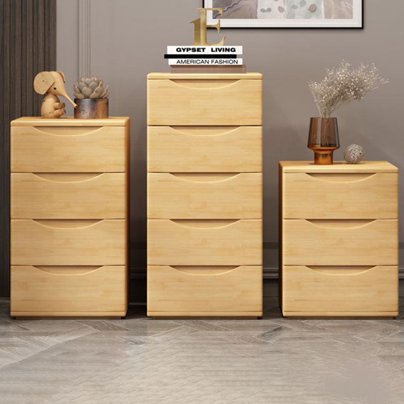 Contemporary Bed Nightstand Solid Wood Bedside Cabinet with Drawers