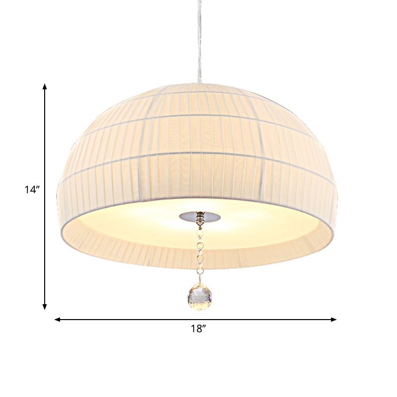 Minimalismo Luz colgada abovedada con difusor acrílico 5 luces lámpara de lámpara de dormitorio en blanco